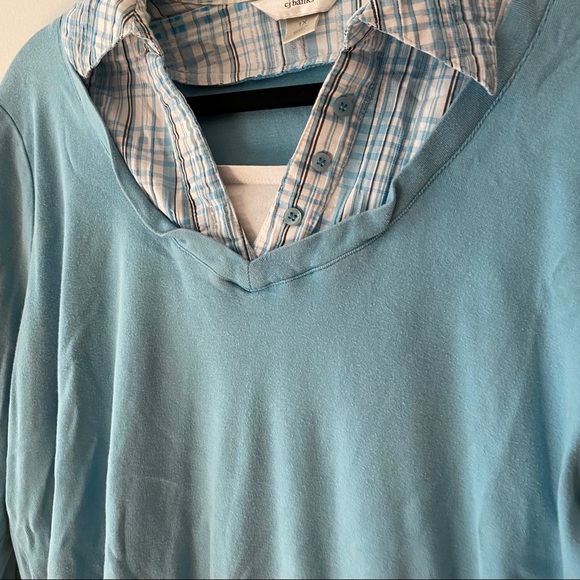 CJ Banks Blue Collared Button Shirt - Picture 2 of 4